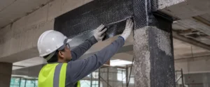 Aplikasi carbon fiber laminate untuk perkuatan struktur di Tangerang
