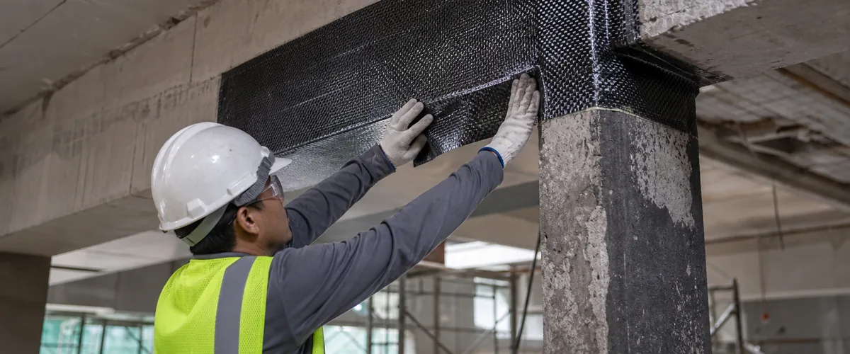 Aplikasi carbon fiber laminate untuk perkuatan struktur di Tangerang