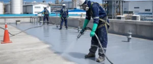 Aplikasi polyurea coating pada area rooftop industri di Karawang