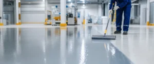Visual proyek untuk polyfloor epoxy top coat untuk lantai industri: cocok untuk kebutuhan apa