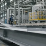 Aplikasi protective coating industri pada struktur baja dan area produksi di Bekasi