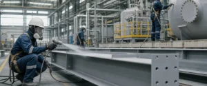 Aplikasi protective coating industri pada struktur baja dan area produksi di Bekasi