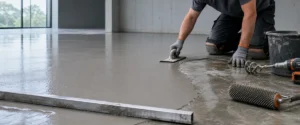 Aplikasi screed pada substrat beton lembap sebelum coating resin