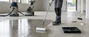 Aplikasi primer lantai beton untuk persiapan sistem epoxy industri