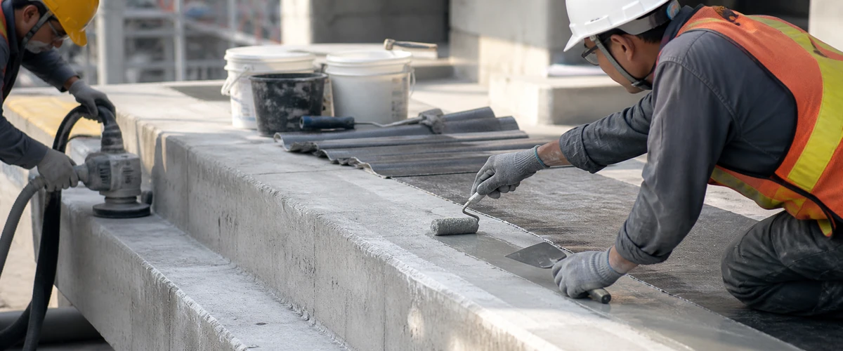 Persiapan permukaan beton untuk aplikasi carbon fiber laminate pada proyek strengthening