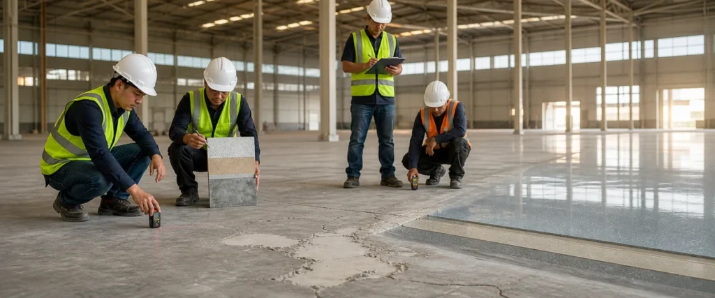 Evaluasi biaya epoxy lantai gudang berdasarkan kondisi beton dan sistem