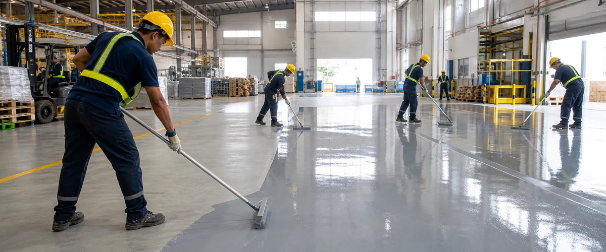 Survey zona prioritas epoxy lantai di gudang dan pabrik aktif