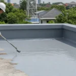 Aplikasi waterproofing coating pada dak beton area ekspos
