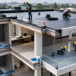 Pembagian zona waterproofing pada gedung komersial multi area