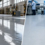 Perbandingan lantai epoxy biasa dan antistatic pada area industri berbeda